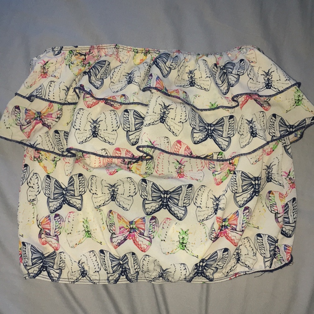 Butterfly Strapless crop top